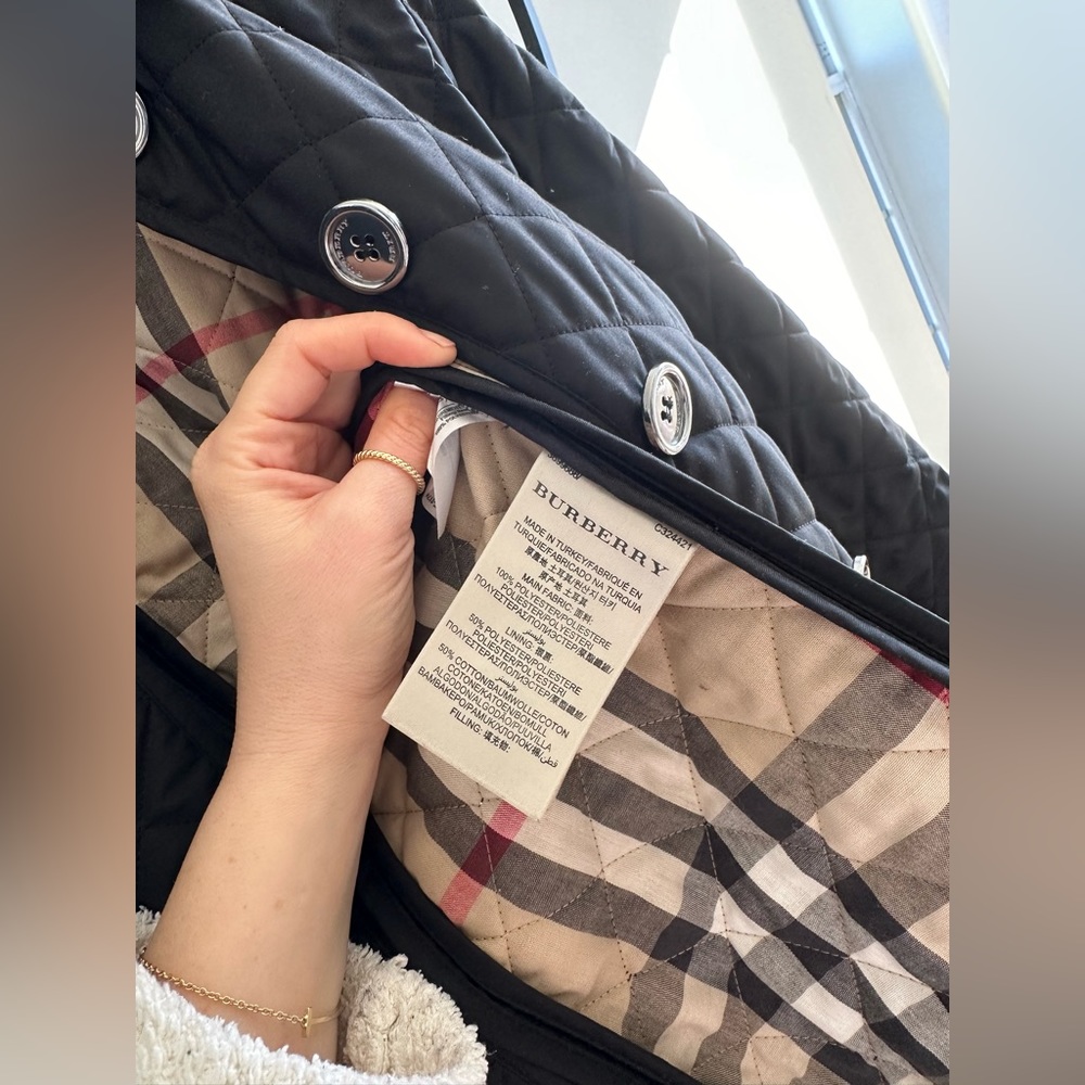 Burberry Brit Quilted Coat/Jacket Nova Check Sz. S - Picture 6 of 8